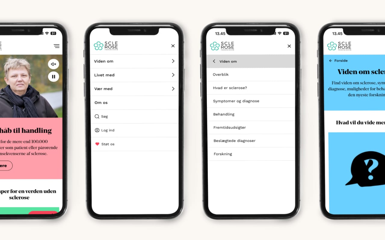 Scleroseforeningen app design